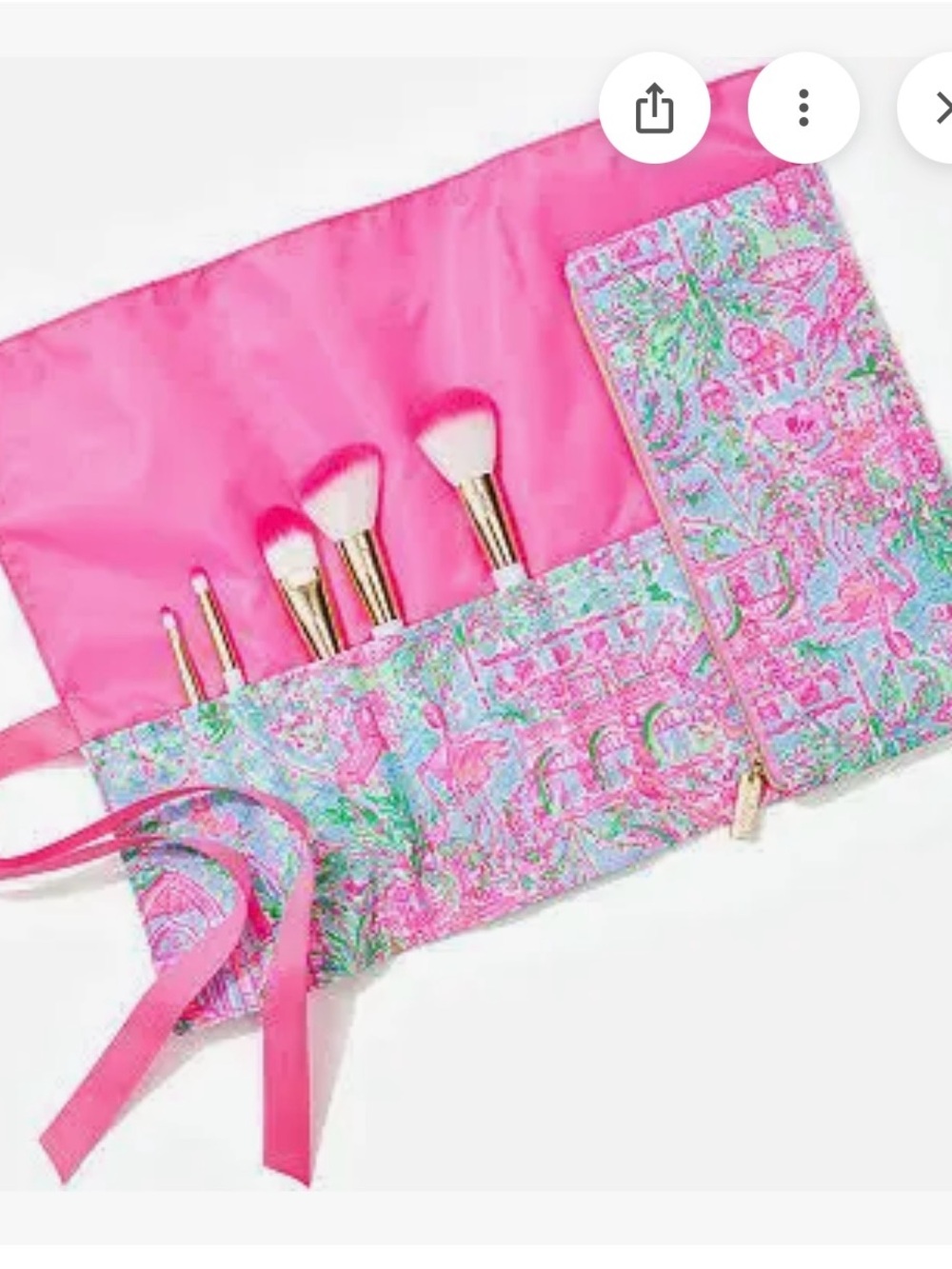 NWT—-Lilly Pulitzer makeup brush and case Set